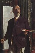 Arnold Bocklin Self-Portrait in his Studio oil painting reproduction
